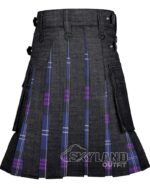 Heritage of Scotland Tartan Hybrid Utility Kilt | Black Denim - Image 2