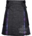Heritage of Scotland tartan hybrid utility kilt with black denim body