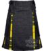 MacLeod of Lewis tartan hybrid utility kilt with black denim body