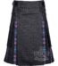 Pride of Scotland tartan hybrid utility kilt with black denim body