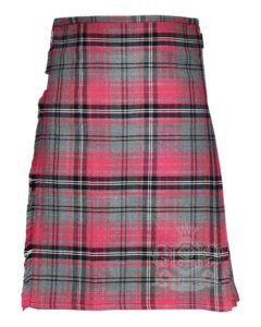 Ailsa Pink Tartan kilt front view