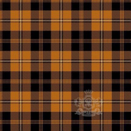 Johnstone Orange & Black Tartan fabric by the yard