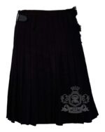 Solid Black Tartan 8 Yard Kilt - Traditional Scottish Kilt for Men - Image 3