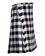 White, Black Rob Roy Tartan 8 Yard Kilt - Image 2