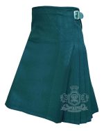 Solid Green Tartan 8 Yard Kilt | Traditional Scottish Kilt - Image 3