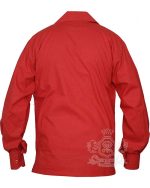 Red Cotton Jacobite Ghillie Kilt Shirt | Traditional Shirt - Image 2
