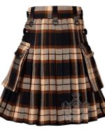 Rose Ancient Tartan Utility Kilt with Adjustable Leather Straps - Image 3