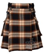 Rose Ancient Tartan Utility Kilt with Adjustable Leather Straps - Image 2