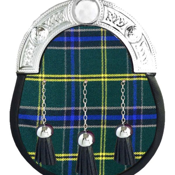US Army Tartan Sporran with Silver Cantle