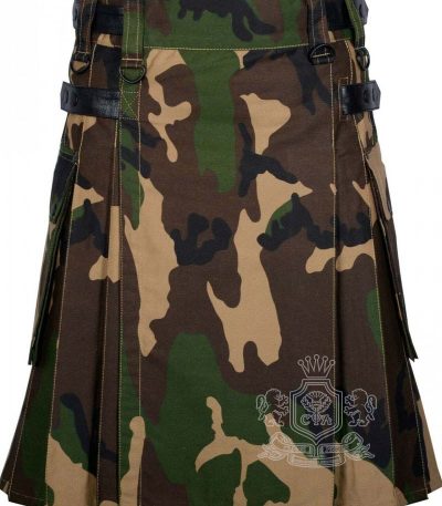 Army Camouflage Utility Kilt front view