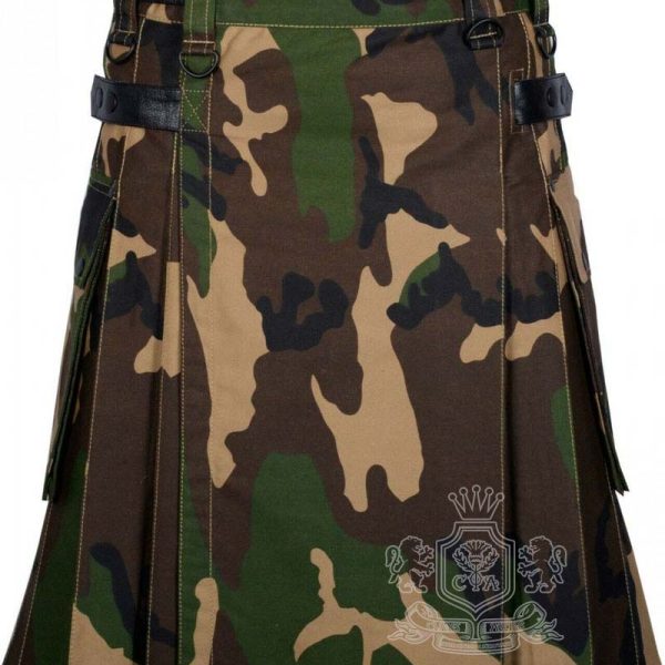 Army Camouflage Utility Kilt front view