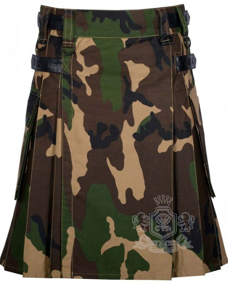 Army Camouflage Utility Kilt front view