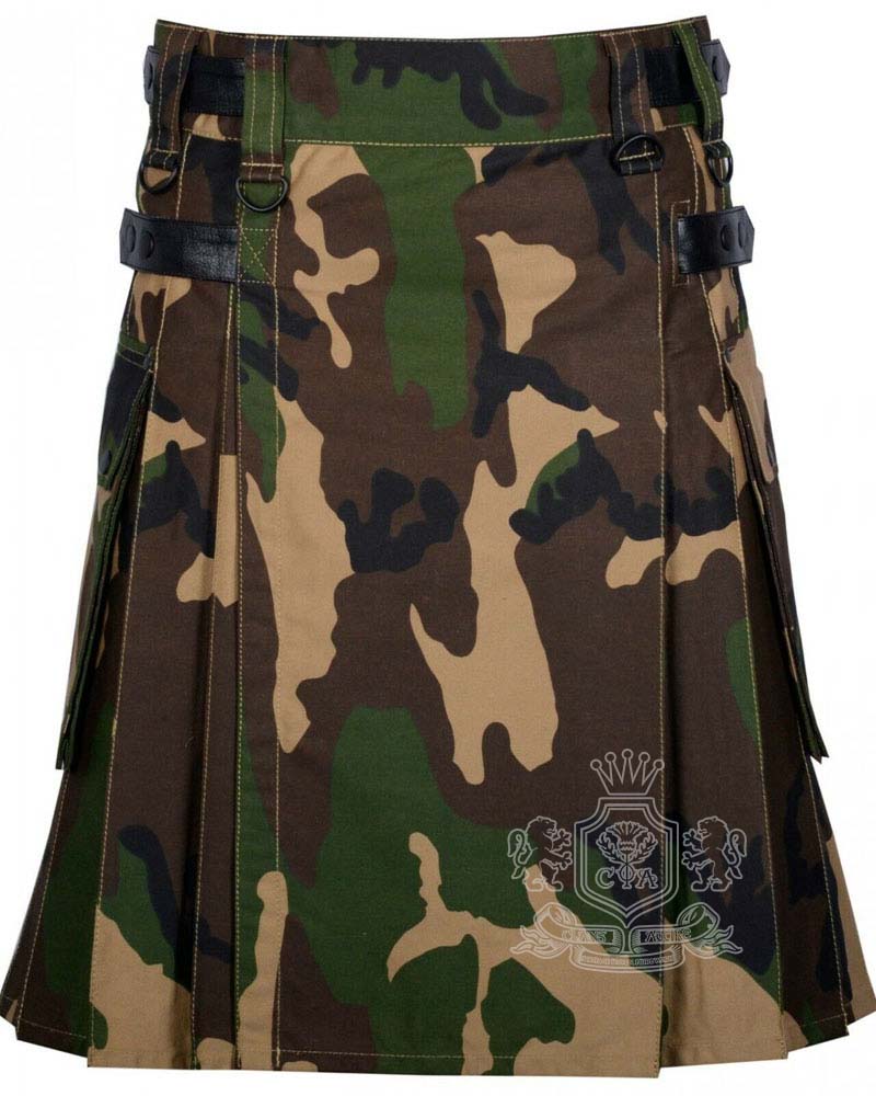 Army Camouflage Utility Kilt front view