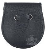 Armstrong Tartan Black Leather Sporran | Scottish Kilt Pouch - Image 4