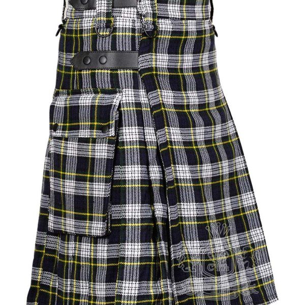 Dress Gordon Tartan Utility Kilt with Adjustable Leather Straps