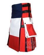 French Flag Utility Kilt | Modern Patriotic Highland Wear - Image 3