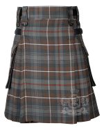 MacKenzie Weathered Tartan Utility Kilt with Adjustable Leather Straps - Image 3