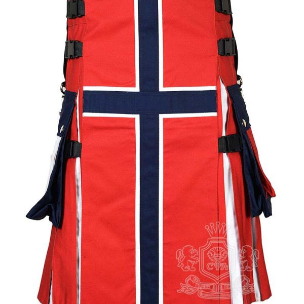 Norway Flag Utility Kilt | Modern Patriotic Highland Wear