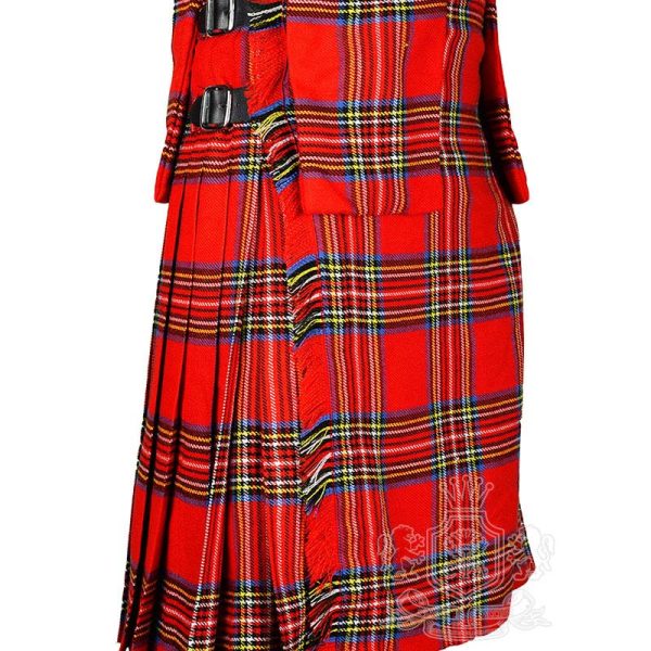 Royal Stewart Tartan 8-Yard Kilt with Detachable Pockets