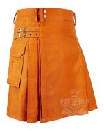 Saffron Tartan Utility Kilt with Adjustable Leather Straps