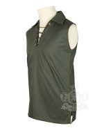 Olive Green Cotton Ghillie Sleeveless Shirt | Traditional Shirt - Image 2