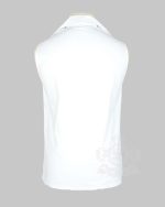 White Cotton Ghillie Sleeveless Shirt | Traditional Shirt - Image 3