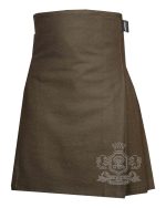 Tan Wool 8 Yard Kilt front view