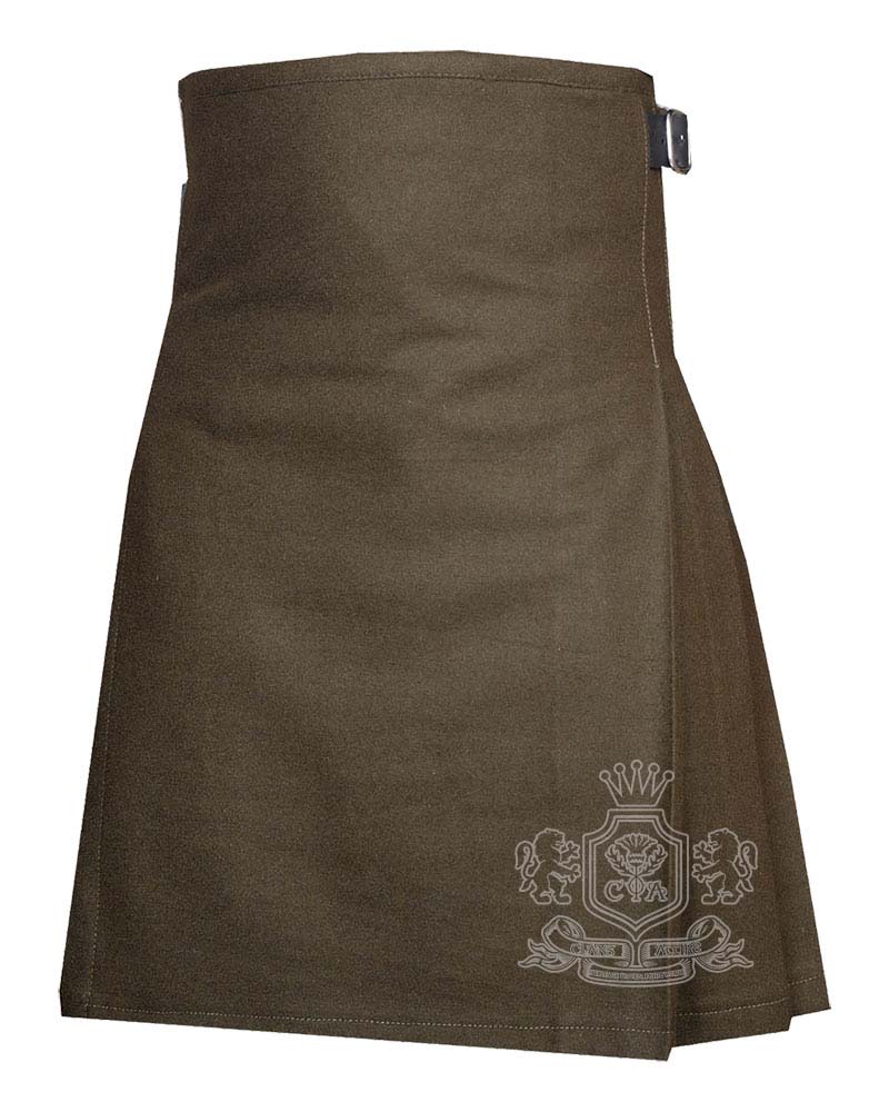 tan-wool-8-yard-kilt-front Tan Wool 8 Yard Kilt front view