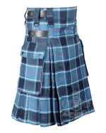 US Navy Tartan Utility Kilt with Adjustable Leather Straps