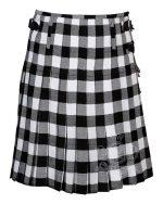 White Black Rob Roy Tartan 8 Yard Kilt | Traditional Scottish Kilt - Image 3