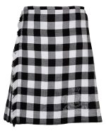White Black Rob Roy Tartan 8 Yard Kilt | Traditional Scottish Kilt