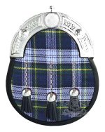 Dress Gordon Tartan Sporran with Silver Cantle