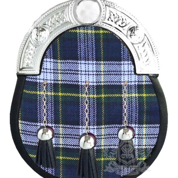 Dress Gordon Tartan Sporran with Silver Cantle