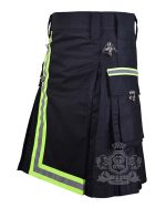 Black Firefighter Utility Kilt | High-Visibility Reflector Tape - Image 3