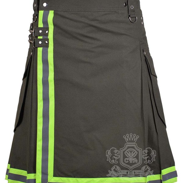Grey Firefighter Utility Kilt | Cotton Work Kilt
