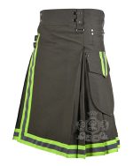 Grey Firefighter Utility Kilt | Cotton Work Kilt - Image 3