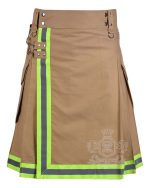 Khaki Firefighter Utility Kilt | Cotton Work Kilt