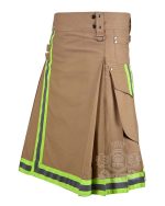 Khaki Firefighter Utility Kilt | Cotton Work Kilt - Image 3
