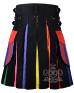 LGBTQ Pride Rainbow Hybrid Utility Kilt – Cargo Pockets Kilt - Image 4