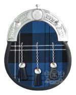Ramsey Blue Hunting Tartan Sporran with Silver Cantle
