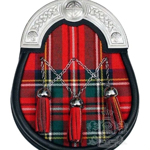 Royal Stewart Tartan Sporran with Silver Cantle