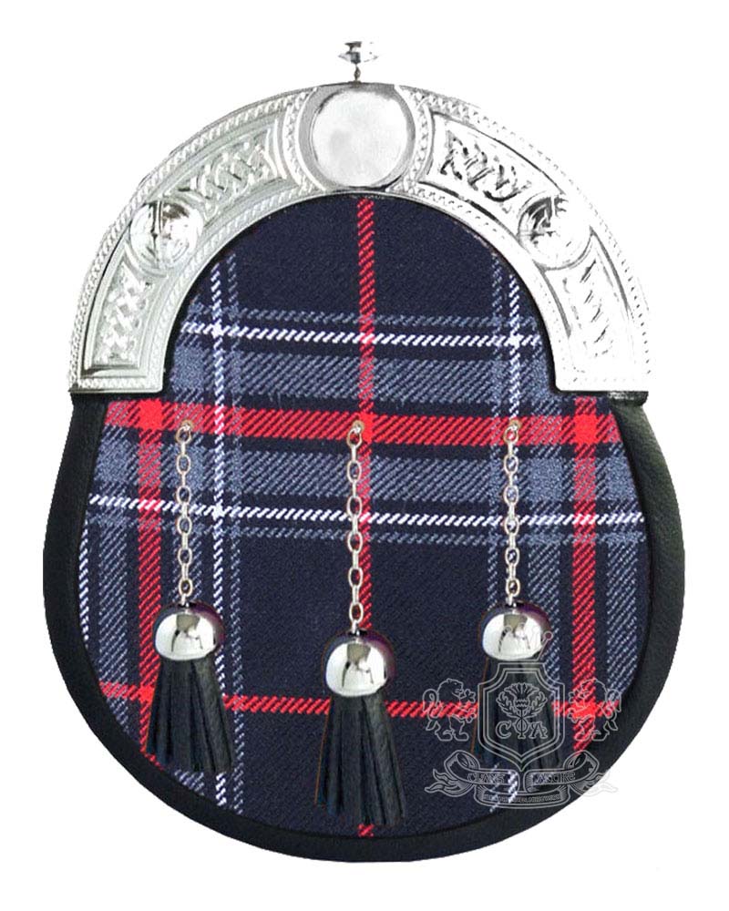 Spirit-of-Bruce-Tartan-Sporran-with-Silver-Cantle Spirit of Bruce Tartan Sporran with Silver Cantle - Image 1