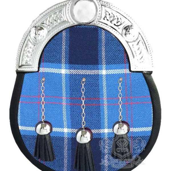 US Navy Tartan Sporran with Silver Cantle