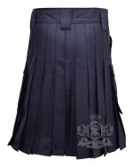 Black Cotton Utility Kilt with Slant Pockets - Image 4