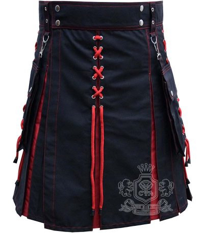 Front view (showing black apron and lace detail)