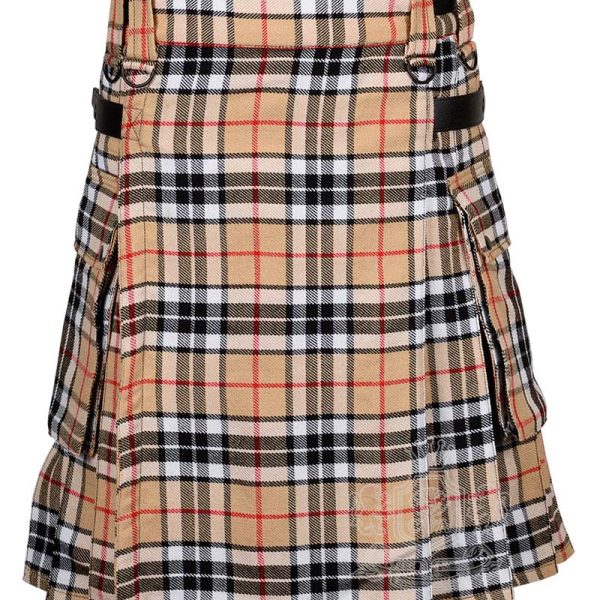 Campbell Thompson Tartan Utility Kilt with Adjustable Leather Straps