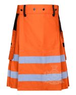 Orange Fireman Utility Kilt | Cotton Tactical Working Kilt