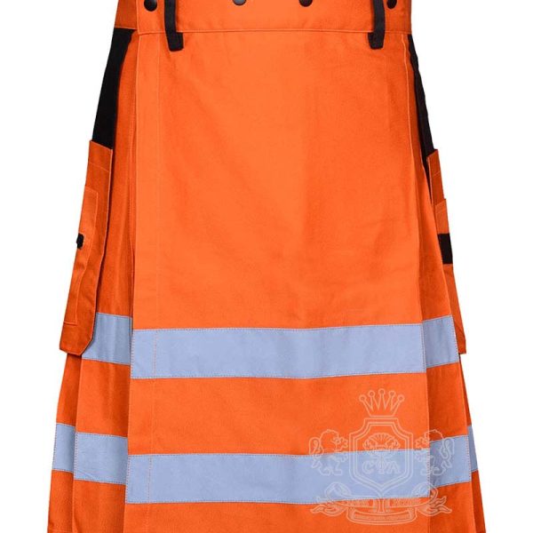 Orange Fireman Utility Kilt | Cotton Tactical Working Kilt