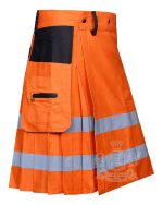 Orange Fireman Utility Kilt | Cotton Tactical Working Kilt - Image 2