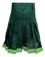 Solid Green Firefighter Utility Kilt | Cotton Work Kilt - Image 4